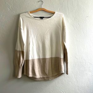 Eddie Bauer Neutral Two-Tone Sweater Top